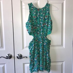 Floral dress with cutouts